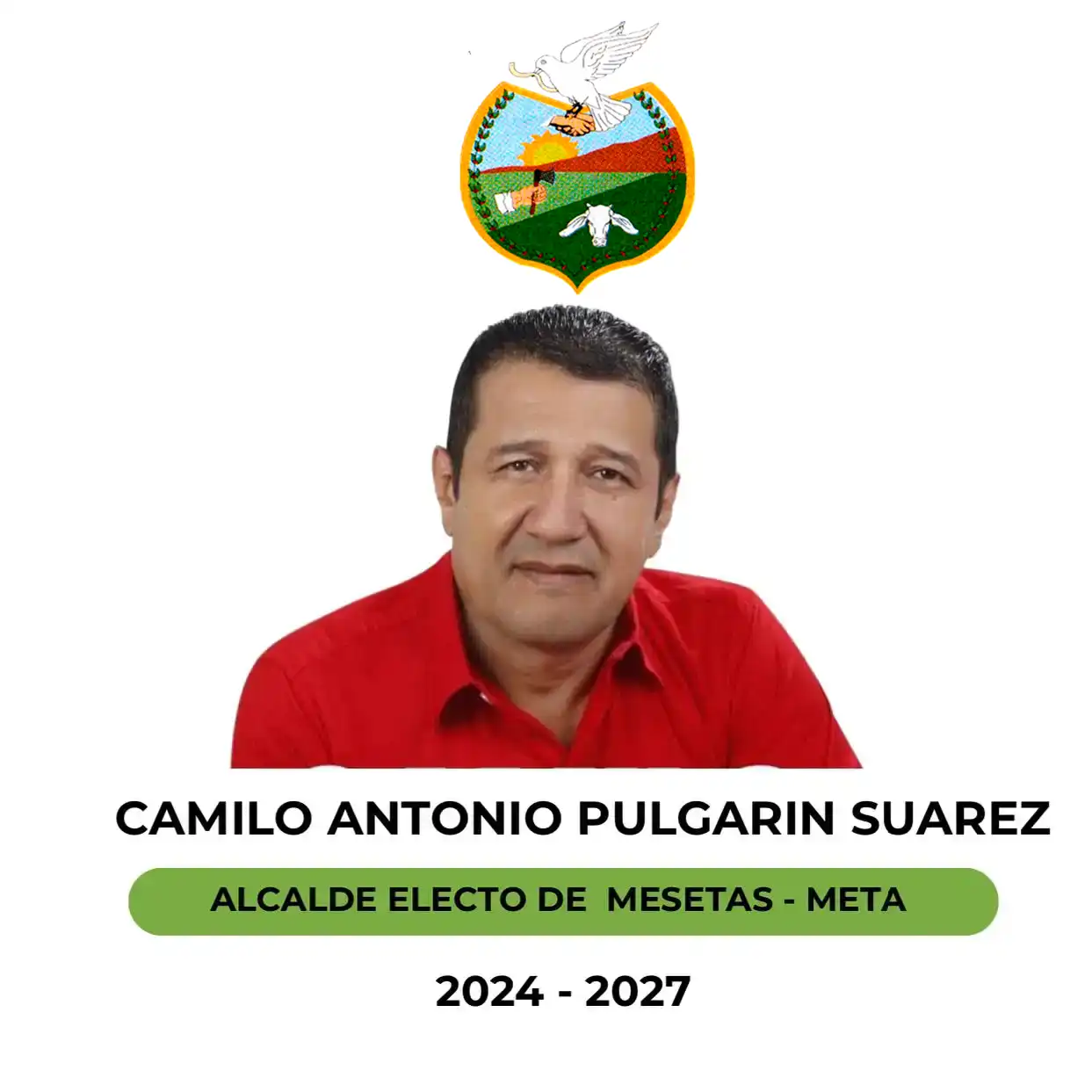 Fotografía de Camilo Antonio Pulgarín Suárez, alcalde del municipio de Mesetas, Meta.